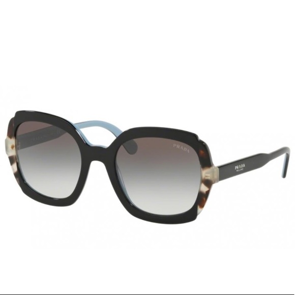 Prada Accessories - Prada Black and Blue Square Sunglasses